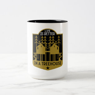 Kleidung und Dekoration von Baumhäusern Zweifarbige Tasse