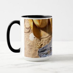 Kleidung verlassen hinten auf Strand Tasse