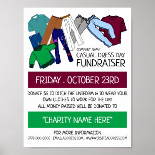 Kleidungsdesign, Lässige Kleidung Tag Fundraiser W Poster