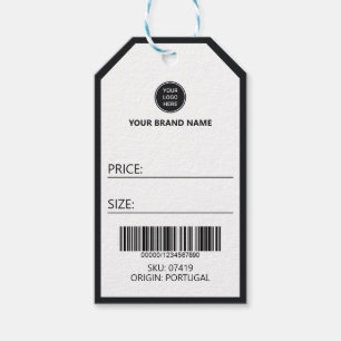 Kleidungsminimalist Schwarz Weiß Größe & Preisschi Geschenkanhänger