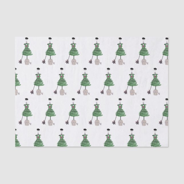 Kleidungsstück Topiary Ginger Jar Wrapping Paper Seidenpapier (Vorderseite)