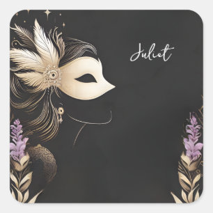 Kleidungsvorschrift Prom Masquerade Ball Brautpart Quadratischer Aufkleber