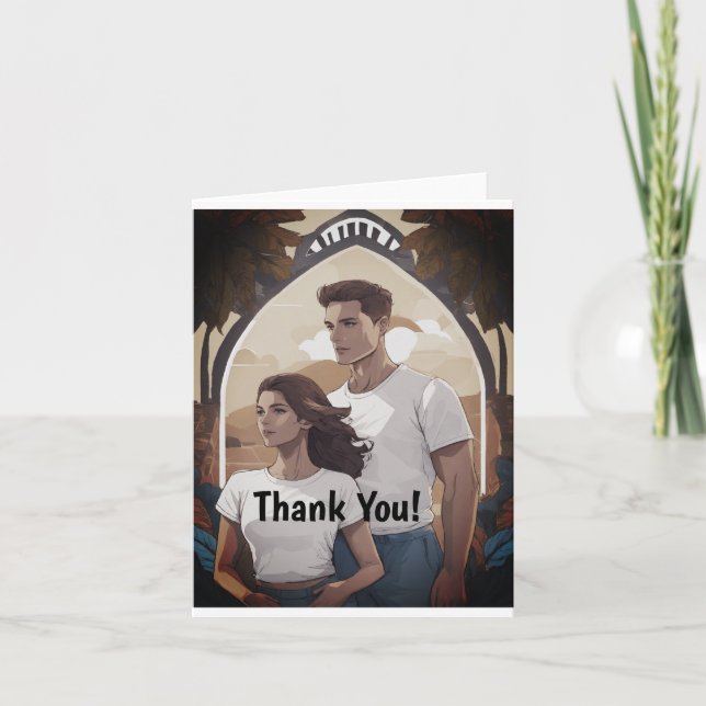 Klein, 4 Zoll x 5,6 Zoll geklappt Dankeschön Karte (Vorderseite)