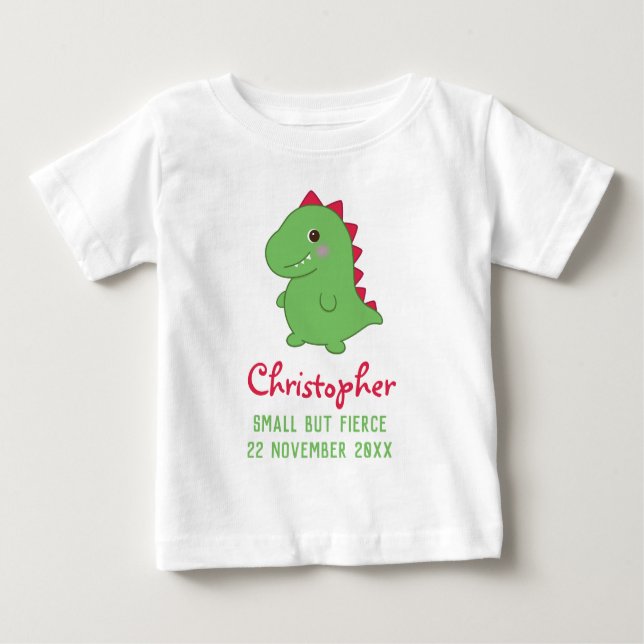 Klein aber fierce | Funny Niedlich Dino Chibi T-Re Baby T-shirt (Vorderseite)