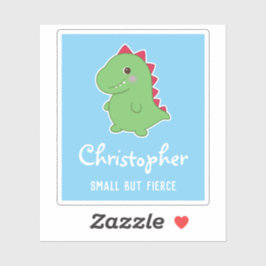 Klein aber fierce | Funny Niedlich Dino T-Rex Blue Aufkleber