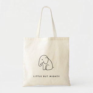 klein aber mächtig Minimalistische Elephant Line Tragetasche
