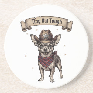 Klein, aber tough: Chihuahua rockt Cowboy Getränkeuntersetzer