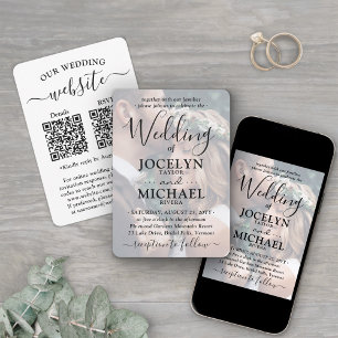 Klein & Chic QR All-in-One Foto-Overlay-Hochzeit Einladung