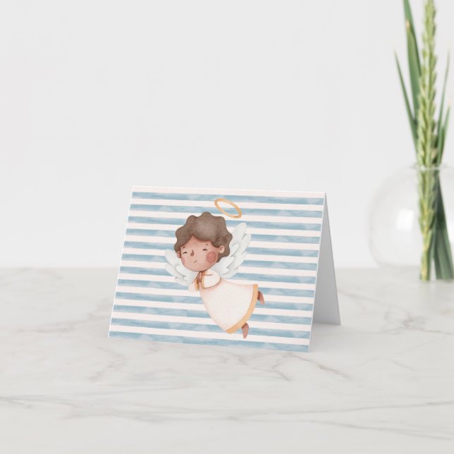 Klein, geklappt Dankeschön Karte mit Engel (Vorderseite)