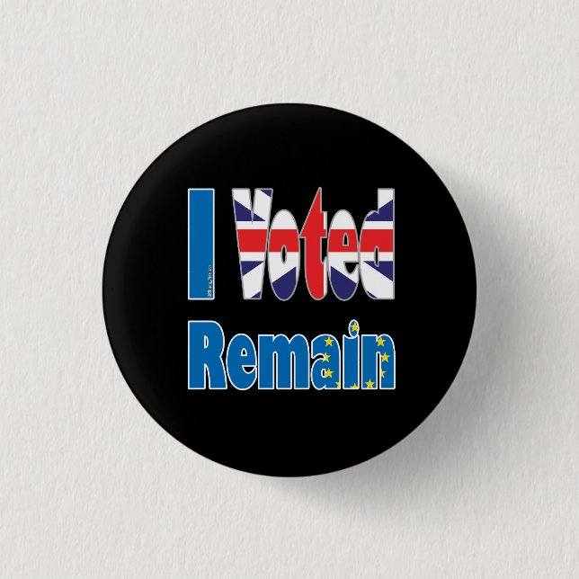 Klein "ich Voted bleibe" im EU-Referendum Button (Vorderseite)