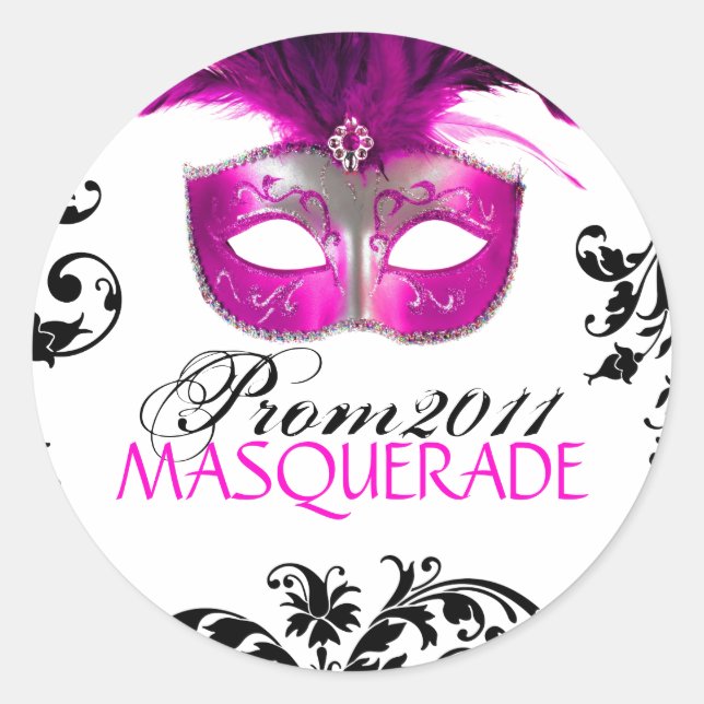 Klein - klassischer Masquerade-Aufkleber Runder Aufkleber (Vorderseite)