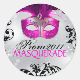 Klein - klassischer Masquerade-Aufkleber Runder Aufkleber