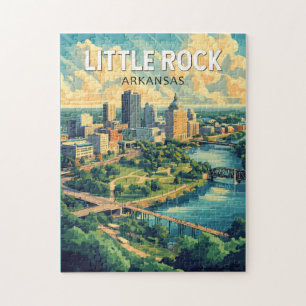 Klein Little Rock Arkansas Reise Kunst Vintage Puzzle