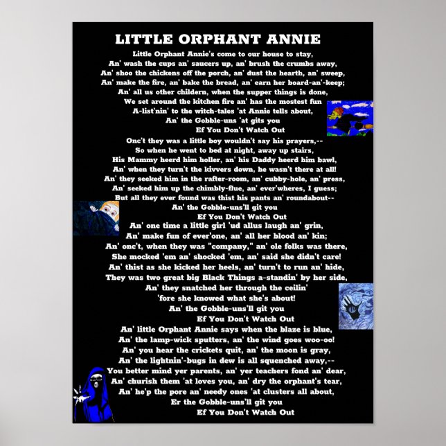 KLEIN ORPHANT ANNIE POEM POSTER (Vorne)