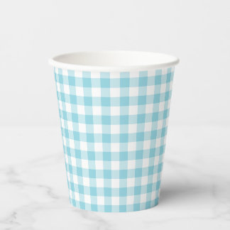 Klein Robin-Ei Blau-Weiß Gingham Pappbecher
