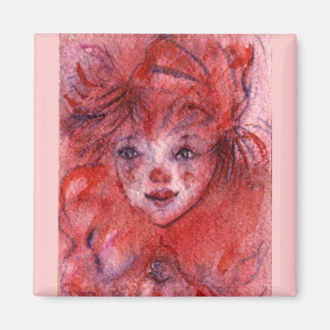 KLEIN ROT CLOWN MAGNET (Vorne)