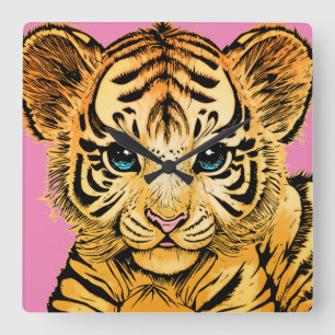 KLEIN TIGER QUADRATISCHE WANDUHR