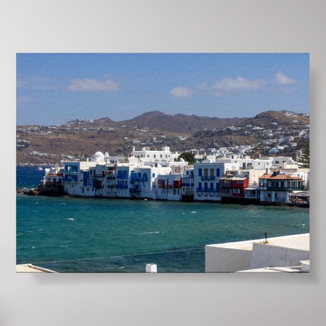 Klein Venedig in Mykonos Poster (Vorne)