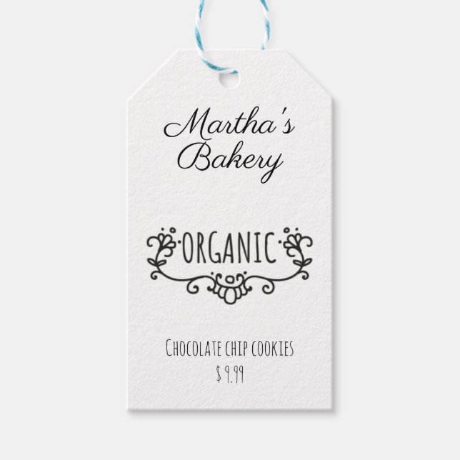 Kleinbäckerei Bio Lebensmittelpreis Geschenkanhänger (Vorderseite)