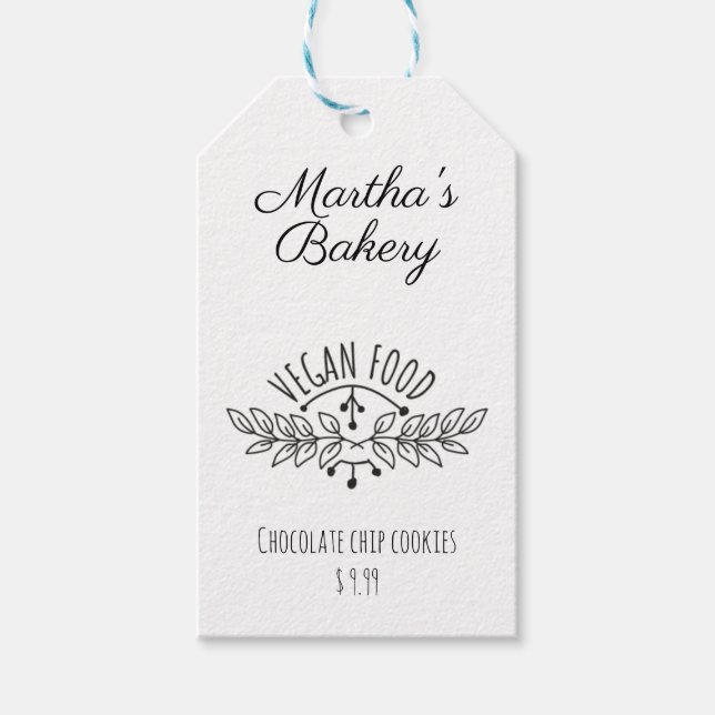 Kleinbäckerei veganer Lebensmittelpreis Geschenkanhänger (Vorderseite)