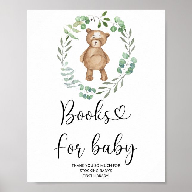 Kleinbär in Wasserfarbe, Bücher für das Baby Poster (Vorne)