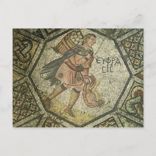 Kleinbauern, die Hühner und einen Korb von Eiern t Postkarte