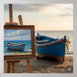 Kleinbootmalerei Poster