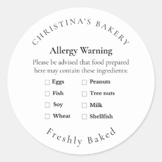 Kleincharge-Allergie-Warnschild Runder Aufkleber