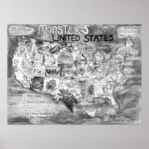 Kleine 24 x 18" Monster der Vereinigten Staaten Poster