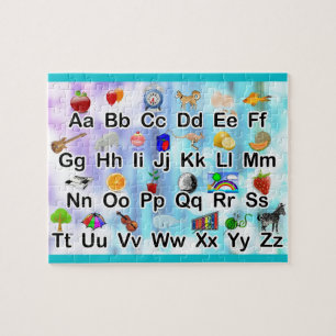 Kleine ABC Alphabet Illustration Familien Kinder Puzzle
