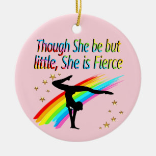 KLEINE ABER FIERCE GYMNAST GIRL DESIGN KERAMIKORNAMENT