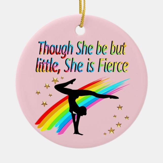 KLEINE ABER FIERCE GYMNAST GIRL DESIGN KERAMIKORNAMENT (Vorne)