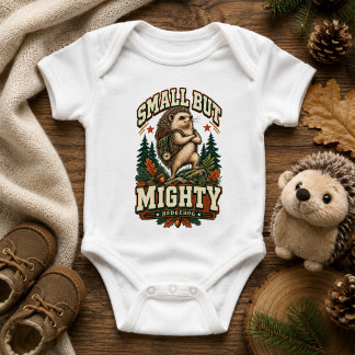 Kleine aber mächtige Retro-Abenteuer-Igel-Camping Baby Strampler