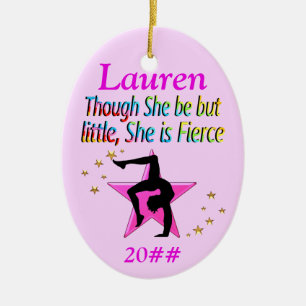 KLEINE, ABER PERSONALISIERTE GYMNAST-ORNATION KERAMIK ORNAMENT