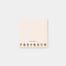 Kleine Acorne mit Personalisiertem Namen Post-it Klebezettel