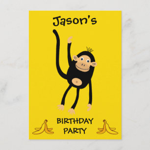 Kleine Affen Geburtstagsparty Begleitkarte