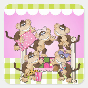 Kleine Affen Sleepover Stickers