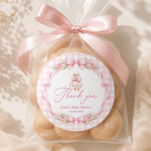 Kleine alberne Gans Baby Shower Danke Runder Aufkleber