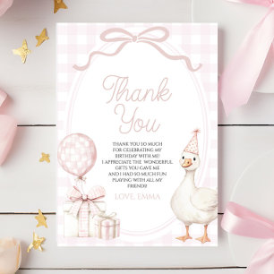 Kleine alberne Gans Pinker Geburtstag Dankeskarte
