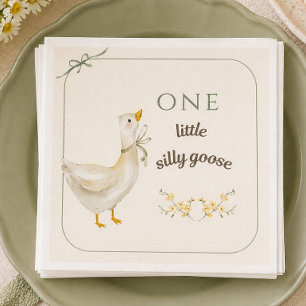 Kleine alberne Gans Sage Grün Geburtstagsfeier Serviette