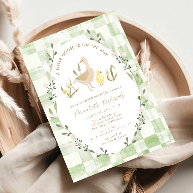 Kleine Alberne Gänse Wasserfarben Kinderdusche Einladung (Von Creator hochgeladen)