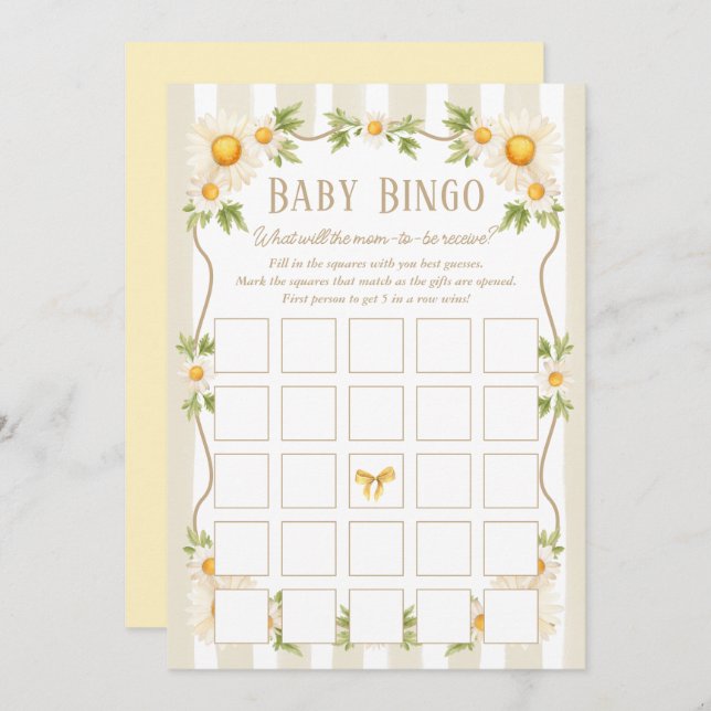 Kleine Alberne Gänseneutrale Babydusche Bingokarte Einladung (Vorne/Hinten)