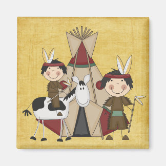 Kleine Amerikanische Ureinwohner Teepee Horse Kühl Magnet