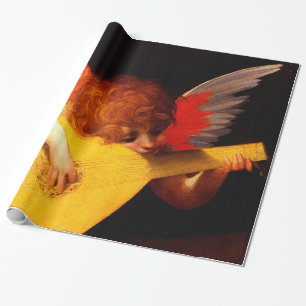 KLEINE ANGEL SPIELEN LUTE Music Making Cherub Geschenkpapier