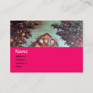 KLEINE ANGELS MONOGRAM Antik-Blau-Gelb Visitenkarte