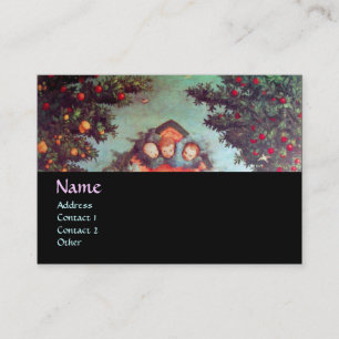 KLEINE ANGELS MONOGRAM Antik Blau Rot Schwarz Visitenkarte