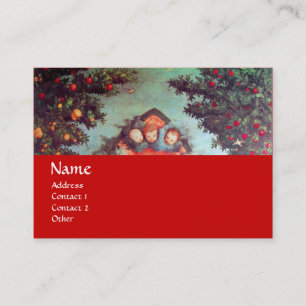 KLEINE ANGELS MONOGRAM Antik Blau Rot Schwarz Visitenkarte