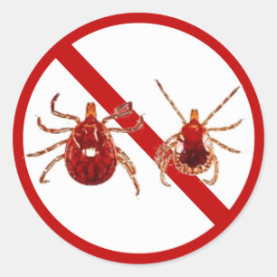 Kleine Aufkleber, Kick der Lyme-Krankheit (weiß) Runder Aufkleber