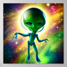 Kleine Baby-Alien im Weltraum verloren