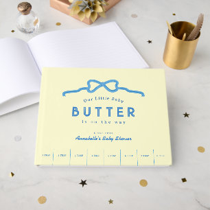 Kleine Baby-Butter-Blauer-Bogen-Baby-Party Gästebuch